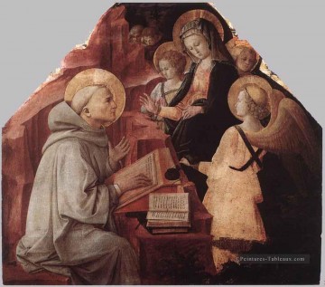 La Vierge apparaît à St Bernard Renaissance Filippo Lippi Peinture à l'huile